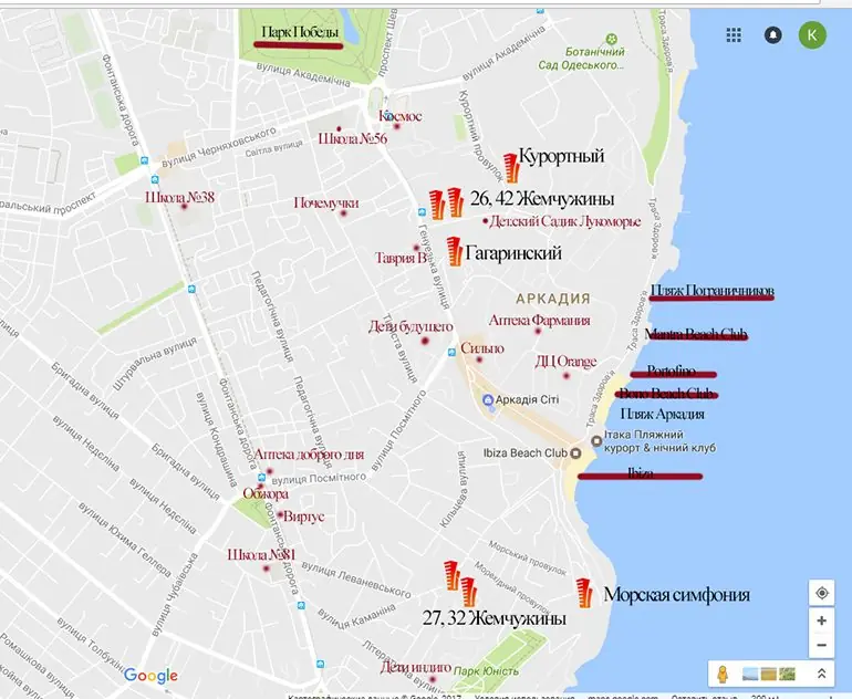 Карта жк Аркадии 