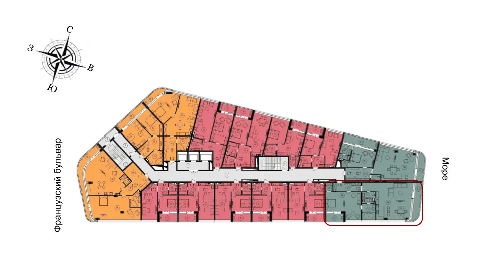Трёхкомнатные апартаменты · 122.5 м² · ЖК Kandinsky