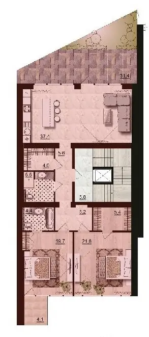 110,2 ЖК Санта Бэй (Santa Bay) квартира на 2-м этаже