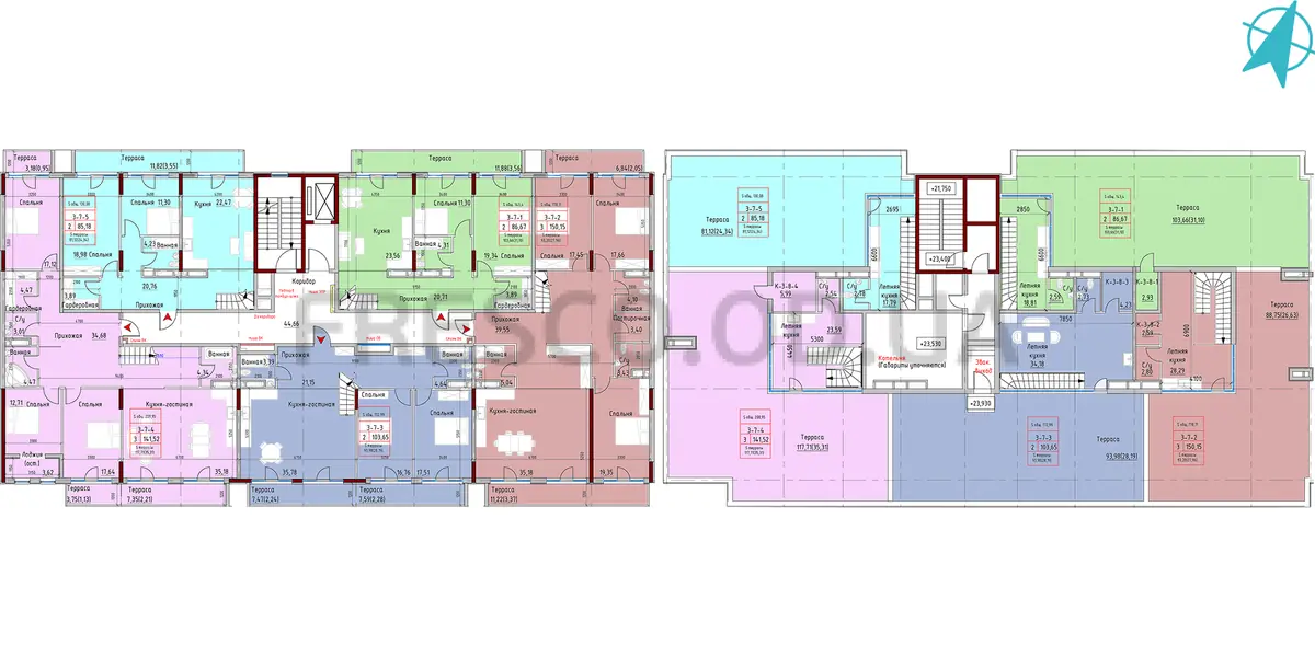 ЖК MARINIST residence (Маринист Резиденс) 3 секция план 7 этажа