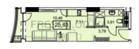 Студия · 27.07 м² · ЖК UNITY TOWERS (ЮНИТИ ТАУЭРС)
