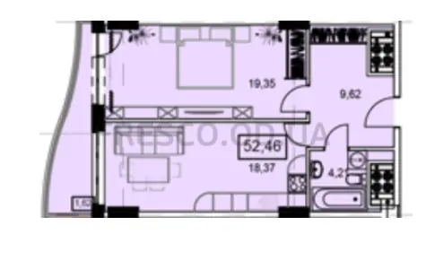 Однокомнатная квартира · 56.14 м² · ЖК UNITY TOWERS (ЮНИТИ ТАУЭРС)