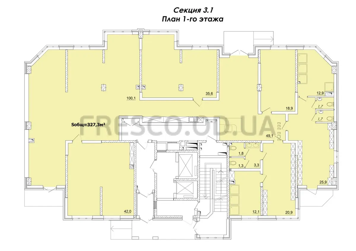 ЖК RealPark (Реал Парк) секция 3.1 план 1 этажа