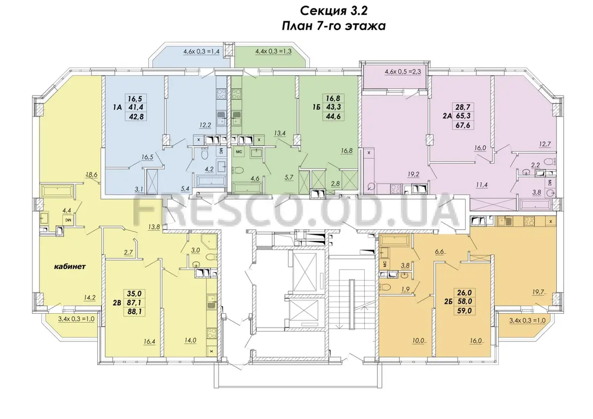ЖК RealPark (Реал Парк) секция 3.2 план 7 этажа