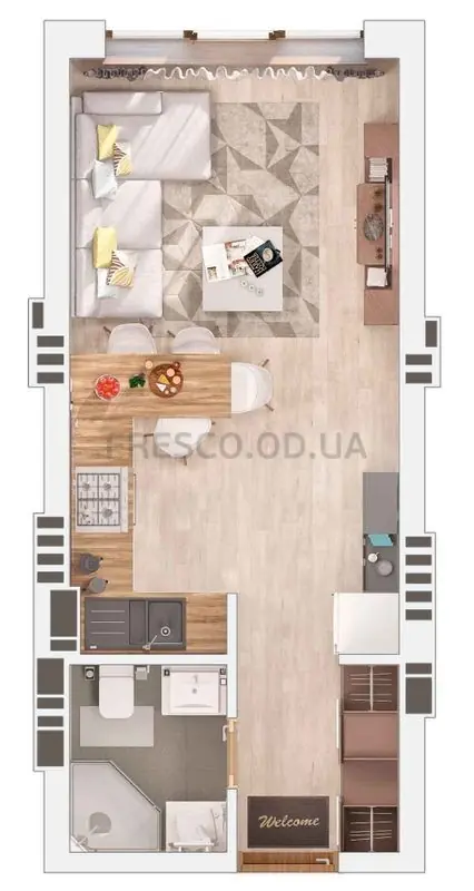 Студия · 25.12 м² · ЖК Мариинский