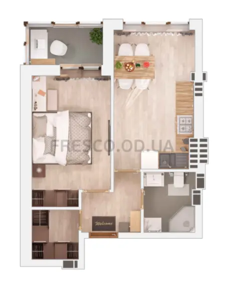 Однокомнатная квартира · 37.28 м² · ЖК Мариинский