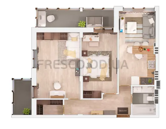 Двухкомнатная квартира · 67.24 м² · ЖК Мариинский