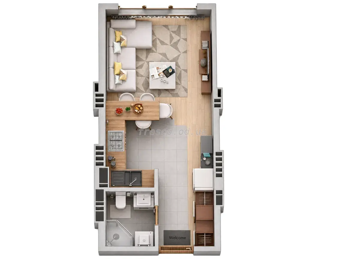 Студия · 25.12 м² · ЖК Мариинский