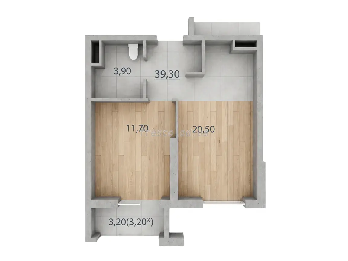 Однокомнатная квартира · 39.3 м² · ЖК Таировские сады
