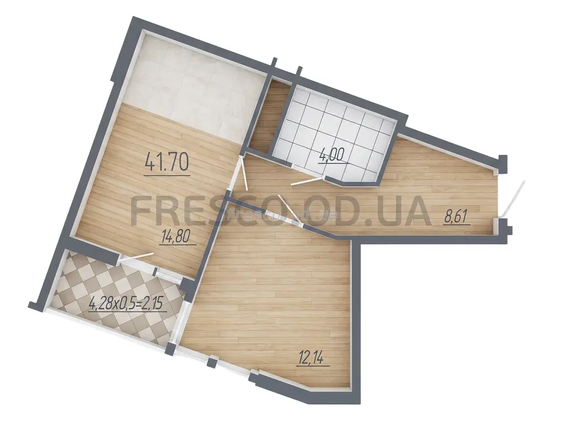 Однокомнатная квартира · 40.7 м² · ЖК 66 Жемчужина