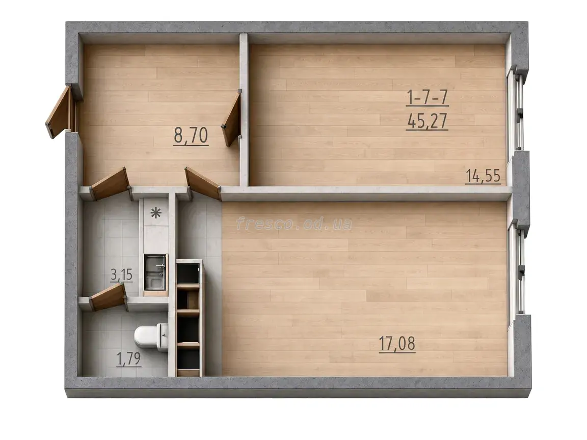 Офис · 47.13 м² · БЦ Kadorr city