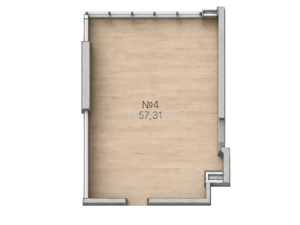Офис · 57.31 м² · БЦ Платон