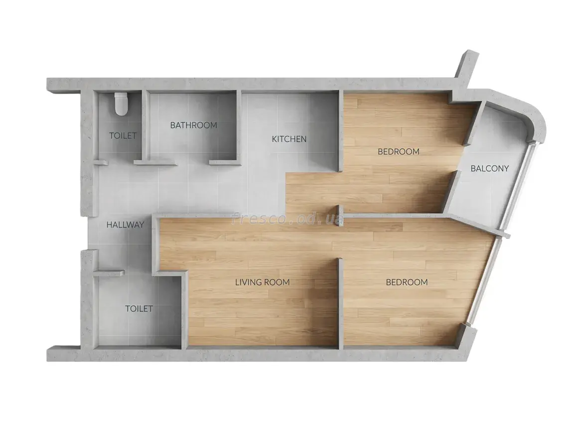 Однокомнатная квартира · 71.5 м² · Морская симфония