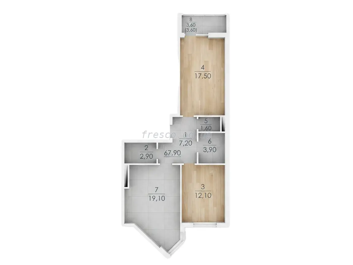 Двухкомнатная квартира · 67.1 м² · ЖК Таировские сады