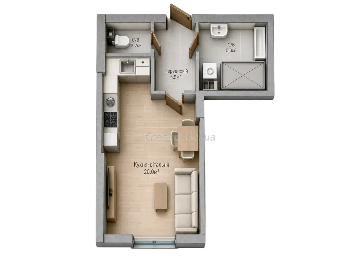 Студия · 27.7 м² · ЖК Голден Сити