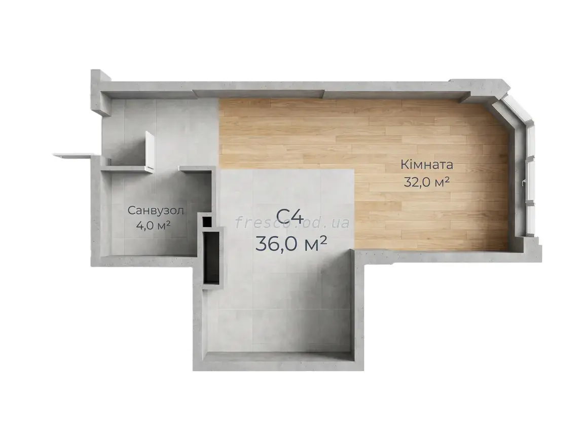 Студия · 35.9 м² · ЖК Новая Европа