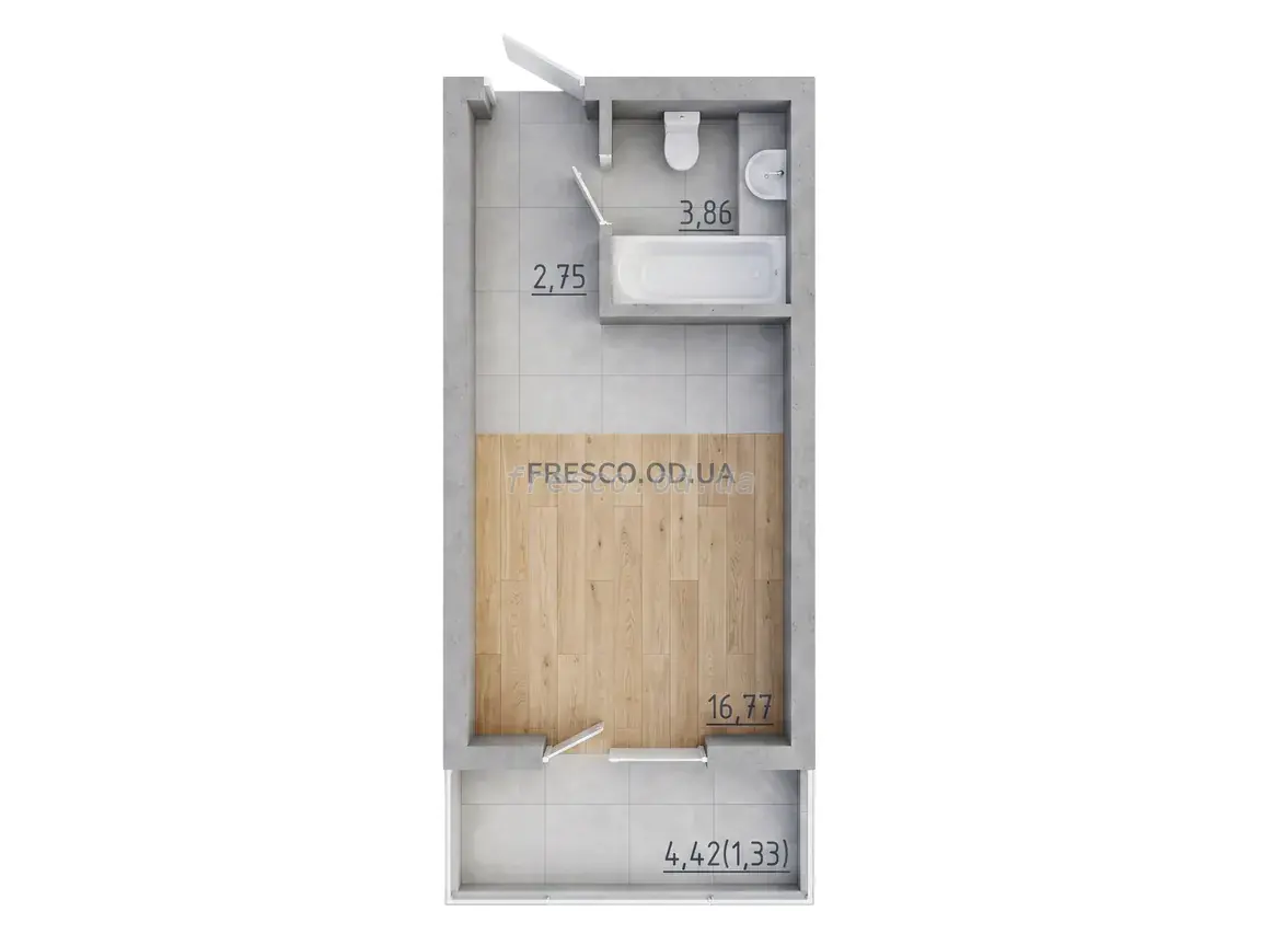 Студия · 24.71 м² · ЖК Сады ривьеры