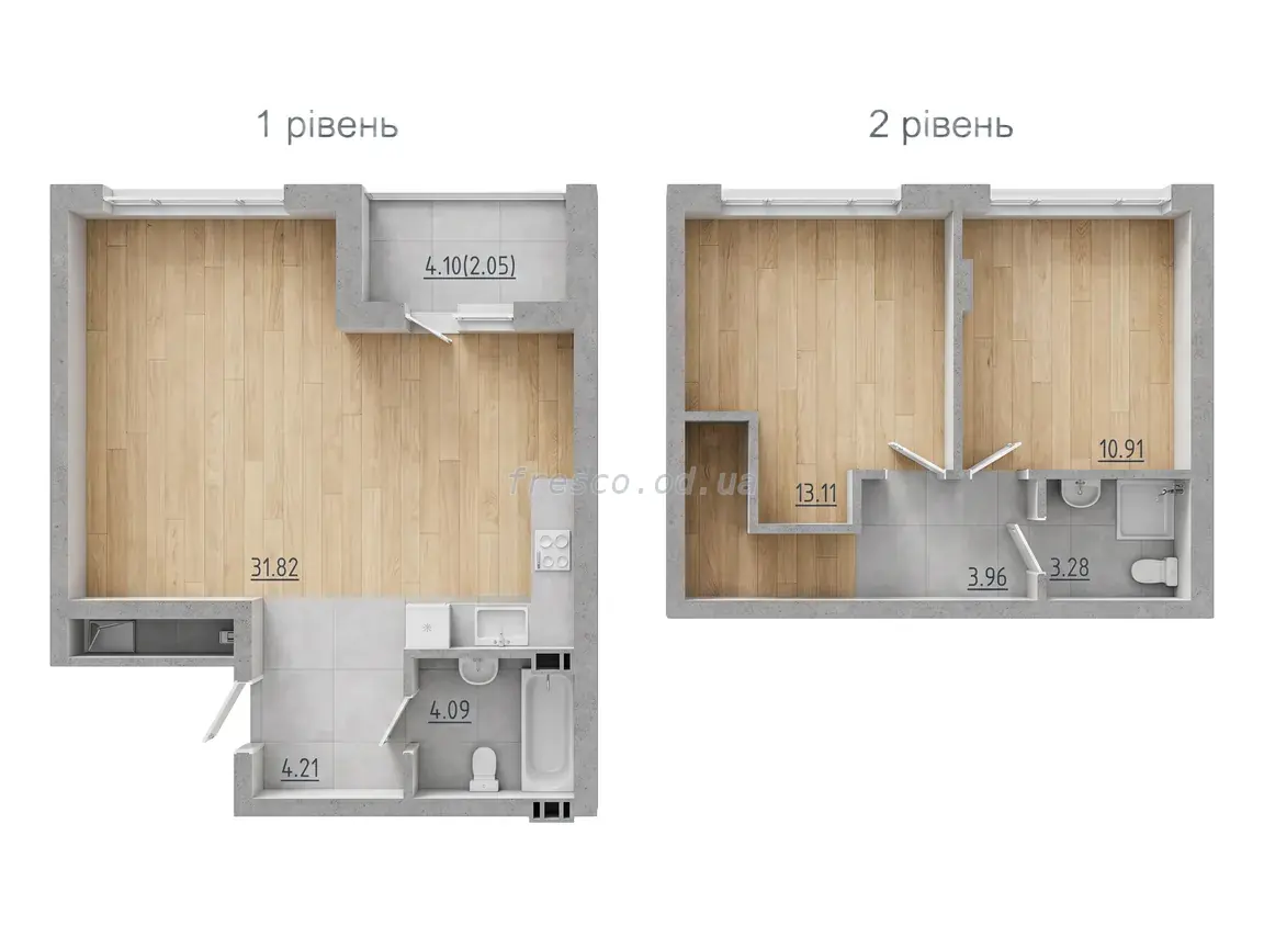 Трёхкомнатная квартира · 73.37 м² · ЖК Сады ривьеры