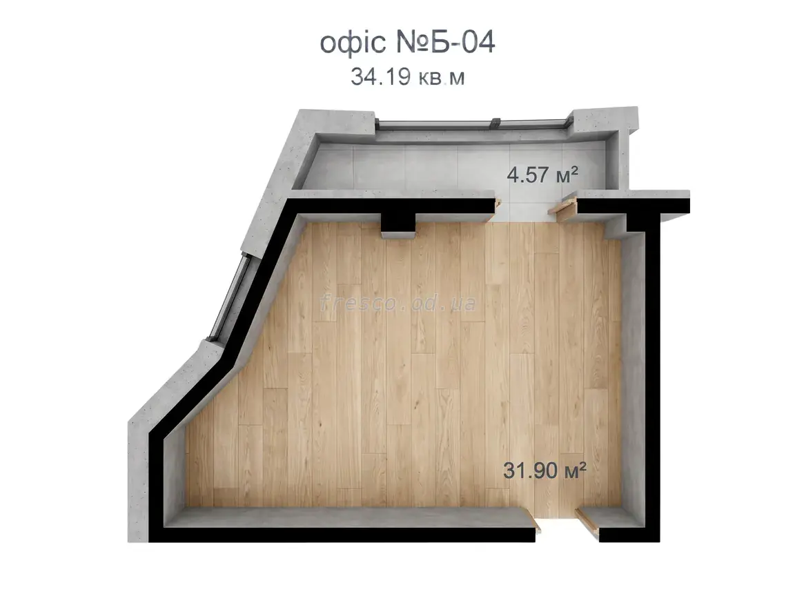 Однокомнатная · 34.19 м² · ЖК UNITY TOWERS (ЮНИТИ ТАУЭРС)