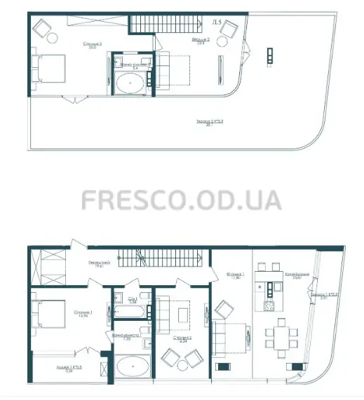 Четырёхкомнатные апартаменты · 193.5 м² · ЖК Kandinsky