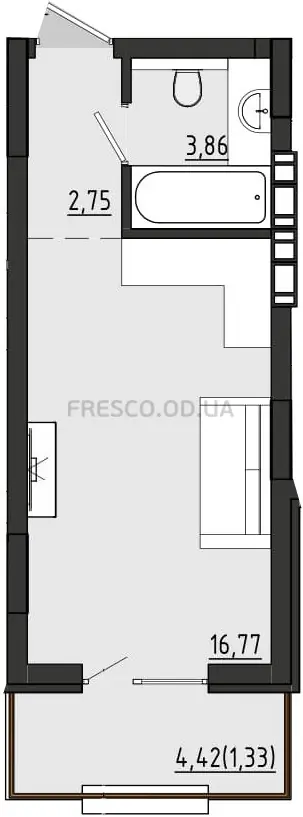 Студия · 24.71 м² · ЖК Сады ривьеры