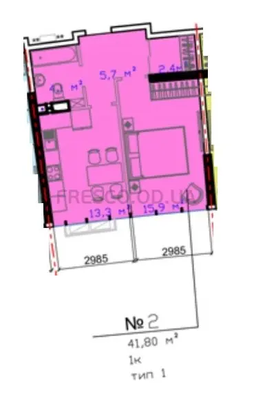 Однокомнатная квартира · 41.8 м² · ЖК Авторский район