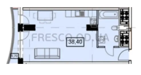 Студия · 39.1 м² · ЖК UNITY TOWERS (ЮНИТИ ТАУЭРС)
