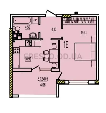 Однокомнатная квартира · 38.25 м² · ЖК Розенталь (RosenTal )