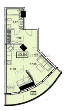Однокомнатная квартира · 49.01 м² · ЖК UNITY TOWERS (ЮНИТИ ТАУЭРС)