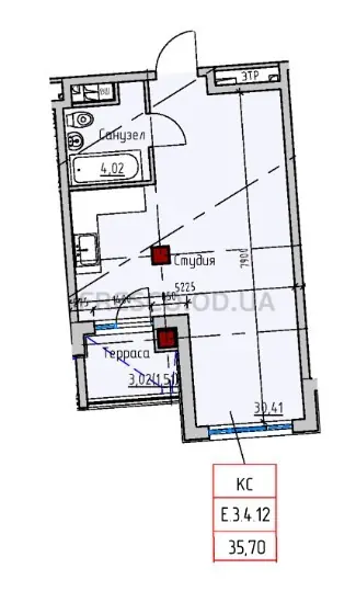Однокомнатные апартаменты · 35.7 м² · ITown (АйТаун)