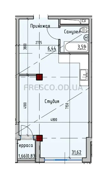 Однокомнатные апартаменты · 42.6 м² · ITown (АйТаун)