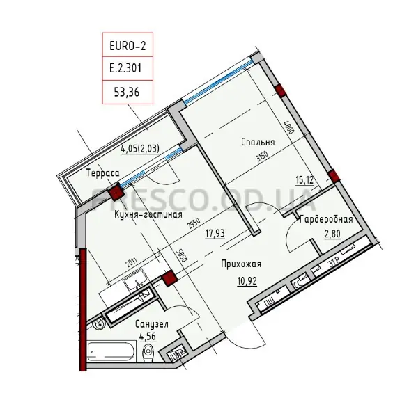 Однокомнатные апартаменты · 53.3 м² · ITown (АйТаун)