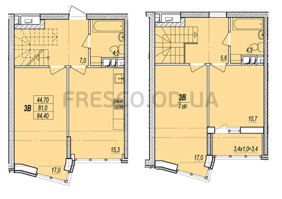 Трёхкомнатная квартира · 88.0 м² · ЖК Прохоровский квартал