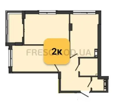 Двухкомнатная квартира · 64.0 м² · ЖК Золотая Эра