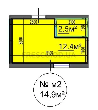Студия · 14.9 м² · ЖК на Строительном