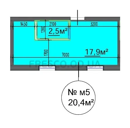 Однокомнатная квартира · 20.4 м² · ЖК на Строительном