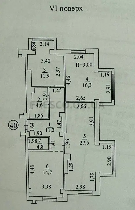 Трёхкомнатная квартира · 91.0 м² · ЖК Сокол