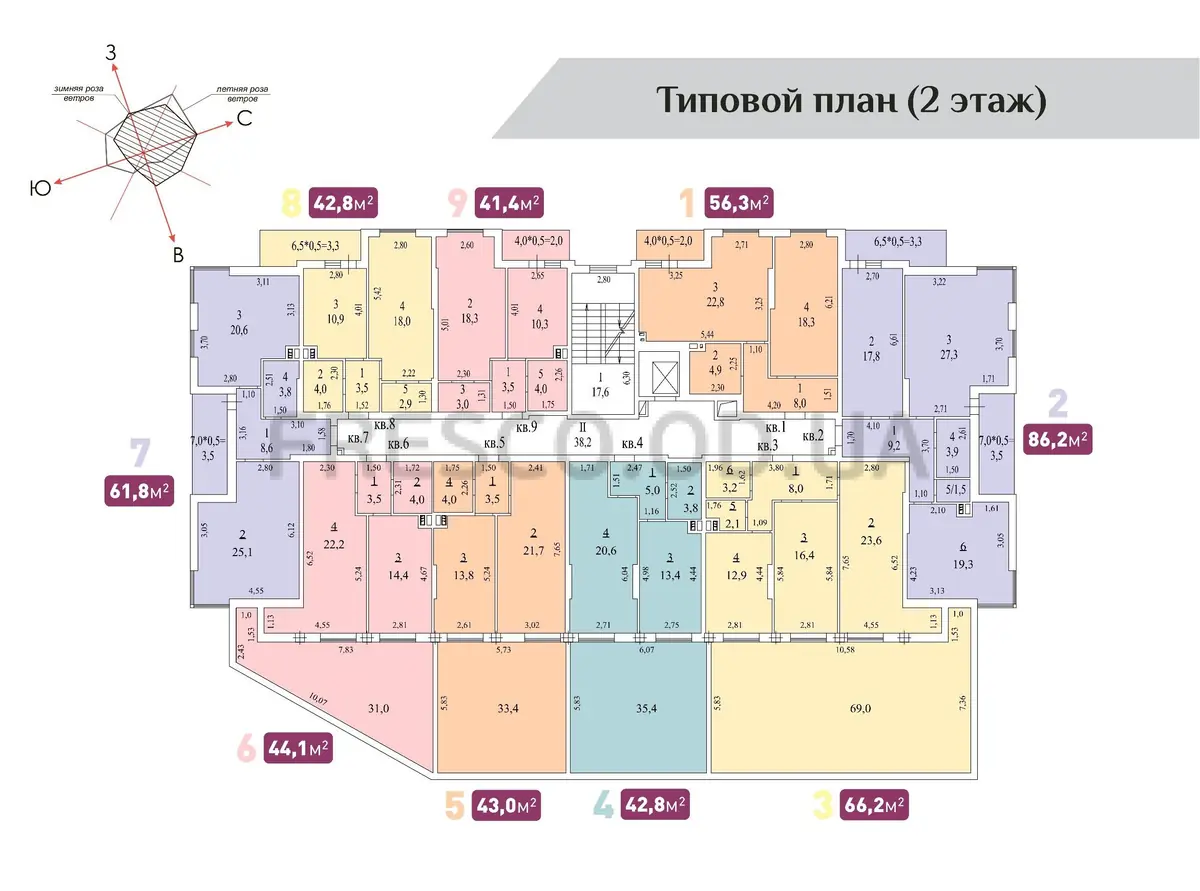 ЖК Лотос Холл план 2 этажа