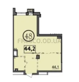 Однокомнатные апартаменты · 44.2 м² · дом Salve (дом Сальве)
