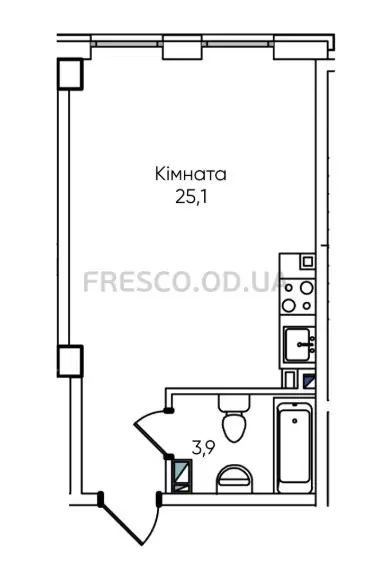 Студия · 29.2 м² · ЖК Гринвич Парк
