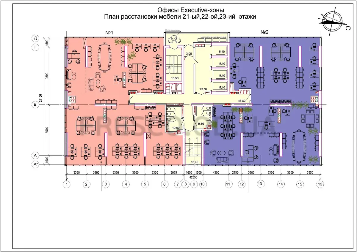 БЦ Платон Platon план 21-23 этажа Executive
