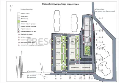 БЦ Платон план озеленения