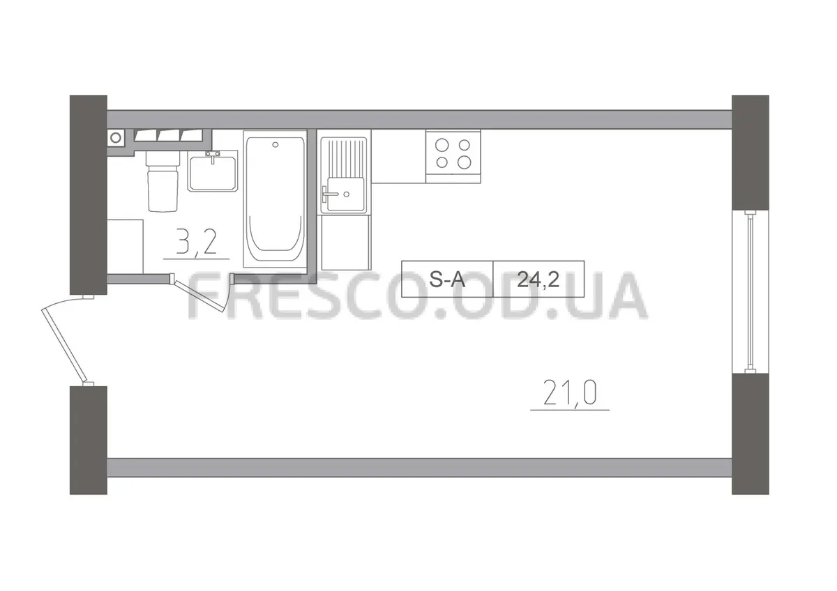Студия · 24.2 м² · ЖК Кекс E-Edition ( eKEKS )
