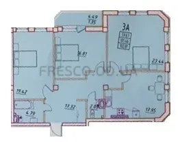 Трёхкомнатная квартира · 102.81 м² · ЖК Дом Потоцкого
