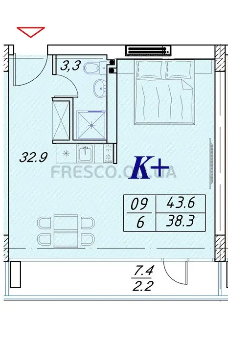 Однокомнатные апартаменты · 43.6 м² · Best Resort Apartments