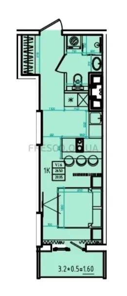 Студия · 28.6 м² · ЖК ЭЛЛАДА