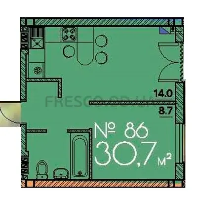 Однокомнатная квартира · 31.1 м² · ЖК Рю МЕНАР (Rue Menars)